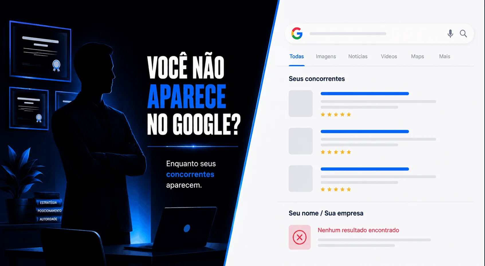 Wesley Assis Web Design 8 Profissional pesquisando seu nome e seus serviços no Google para diagnosticar problemas de visibilidade