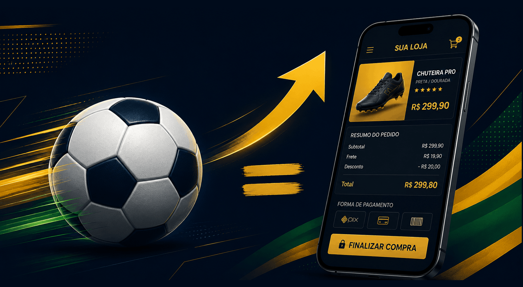 Lojista analisando vendas físicas e online registradas durante a Copa do Mundo de 2026